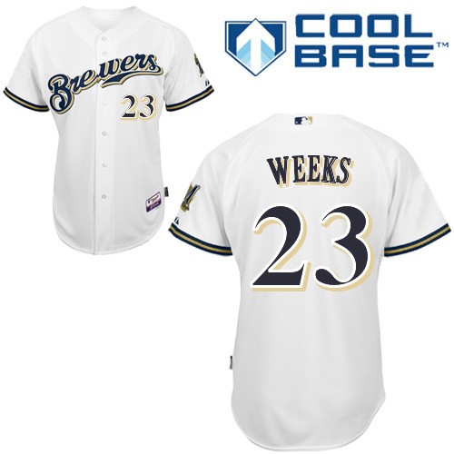 Brand Milwaukee Brewers 23 Rickie Weeks White Cool Base MLB Jersey Baseball MLB Jerseys
